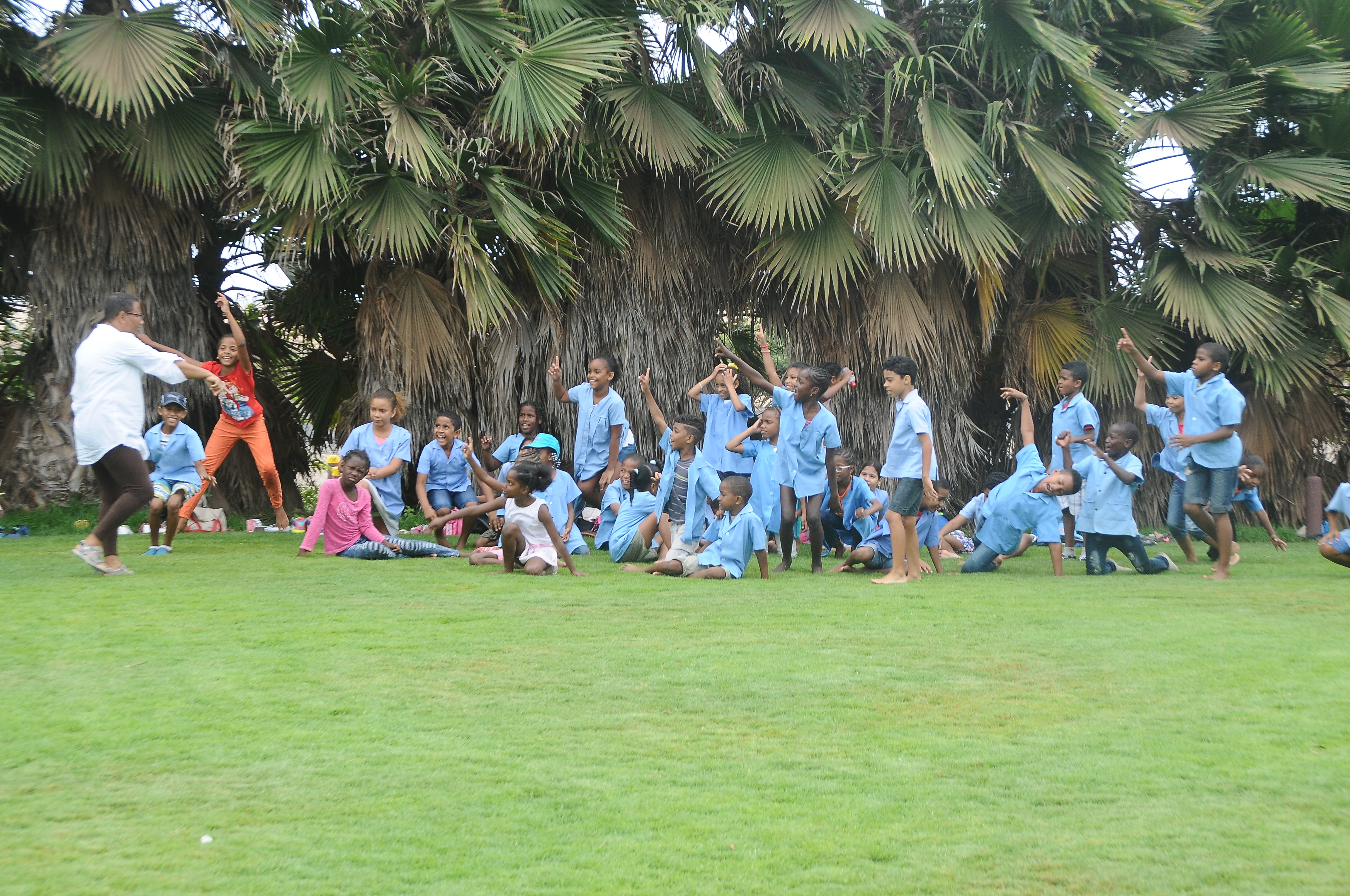 A children learning outside